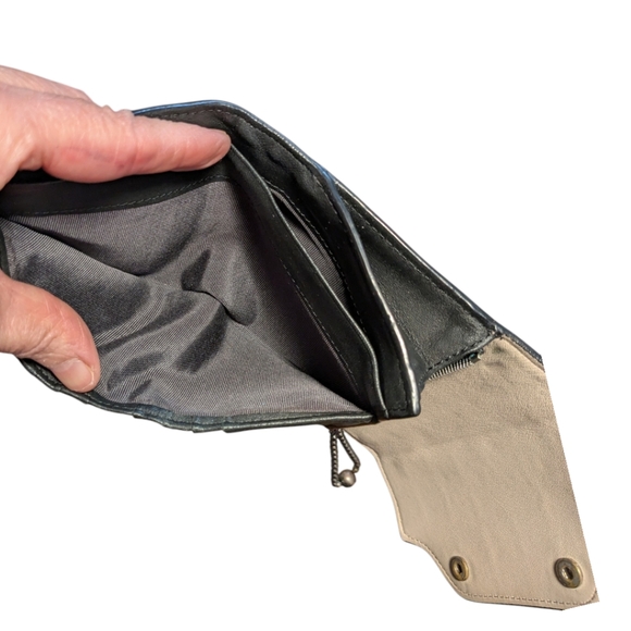 Vintage Rag & Bone wristlet wallet snakeskin leather quilted chain snap wallet - Picture 15 of 16